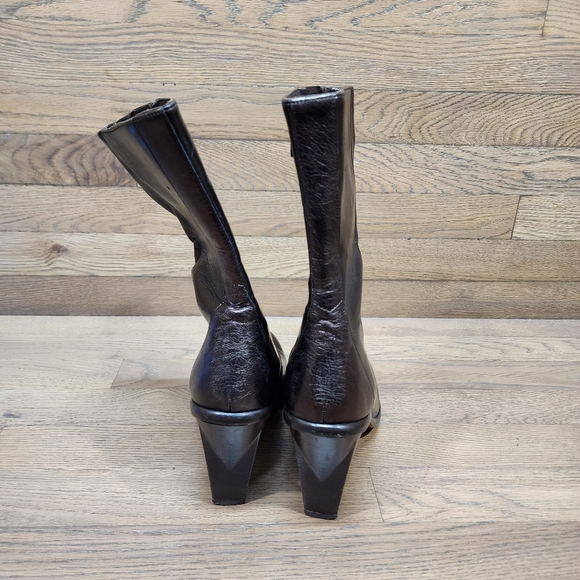 Donald J Pliner Brown Boots Womens Size 10 M Heels Italy Peace for the children - Picture 6 of 6